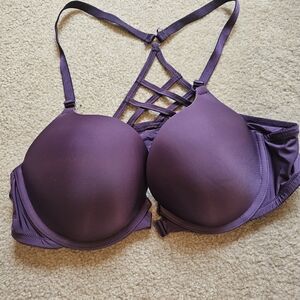 Victoria's Secret (2) Deep Purple And Blue Lattice Bra Sz38B